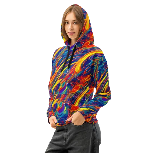 Abstract Blaze on a Cotton Hoodie
