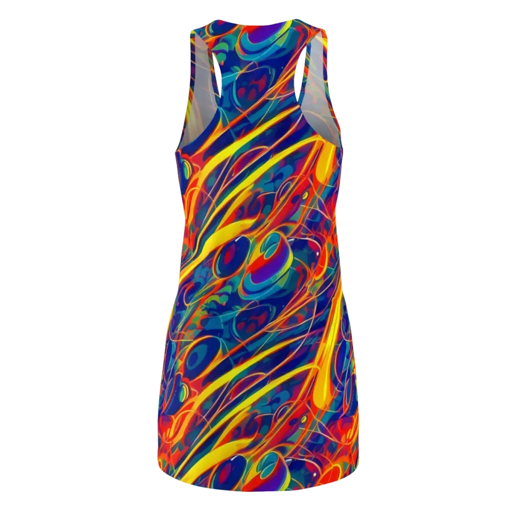 Abstract Blaze on Racerback Dress — Back