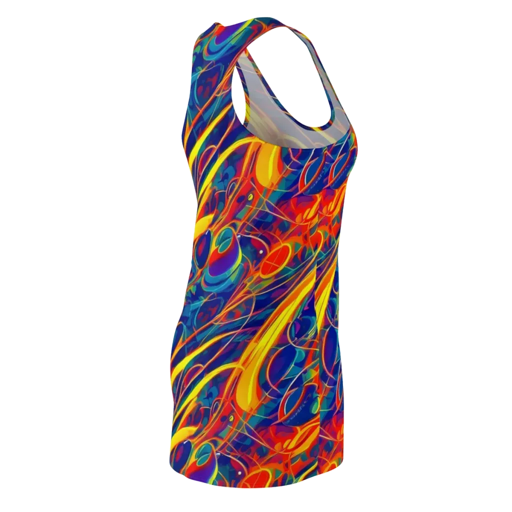 Abstract Blaze on Racerback Dress — Back Side