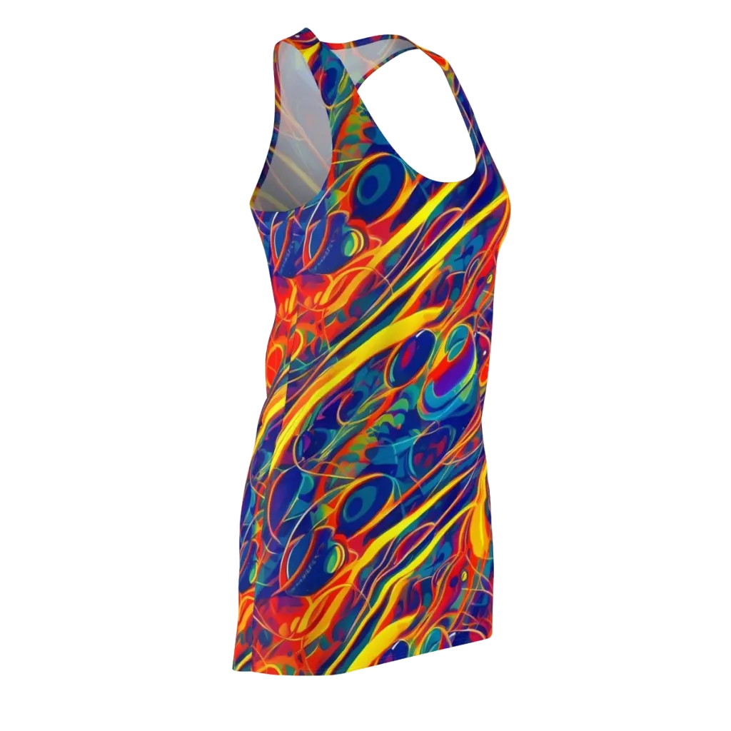 Abstract Blaze on Racerback Dress — Front Side