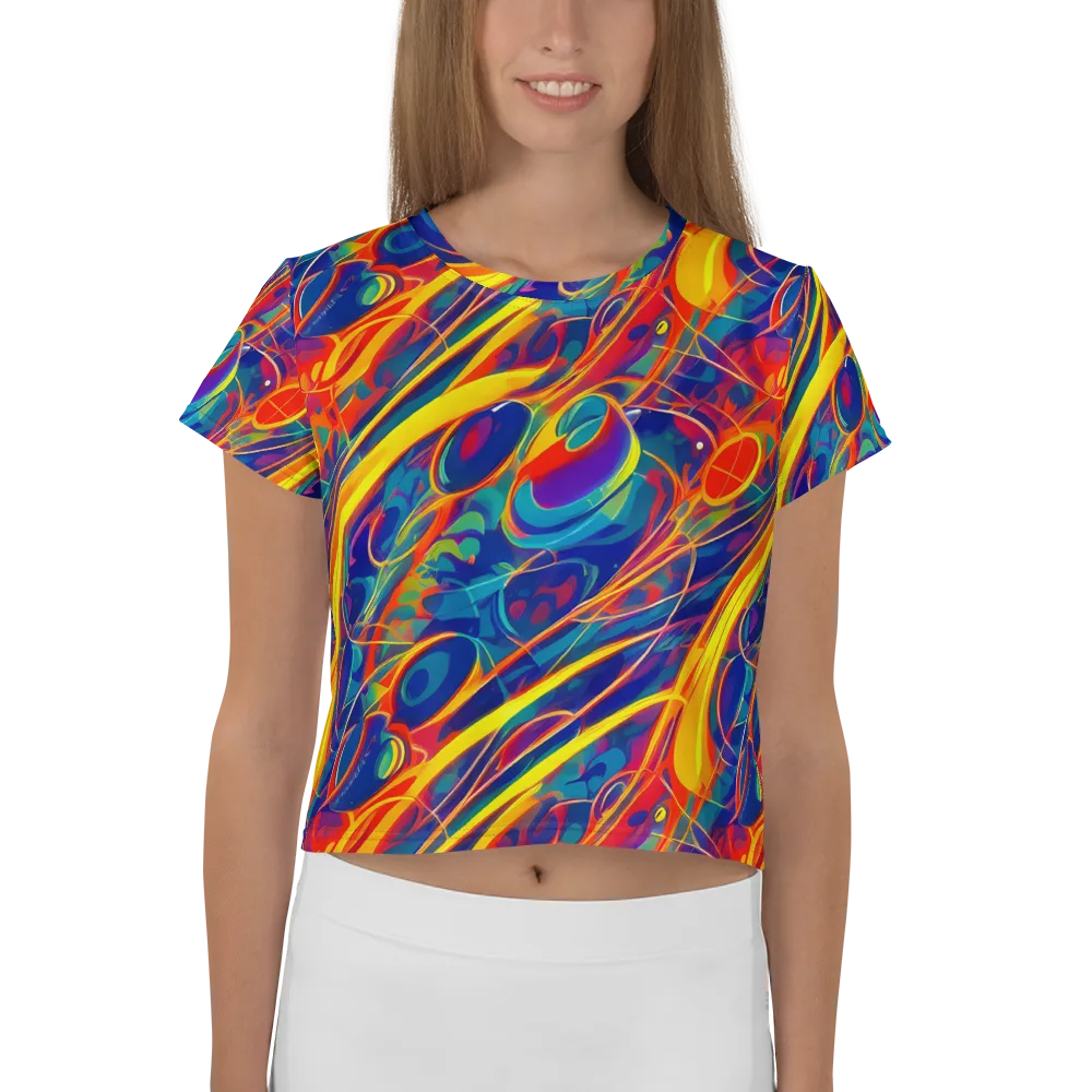 Abstract Blaze on Crop Tee — Front