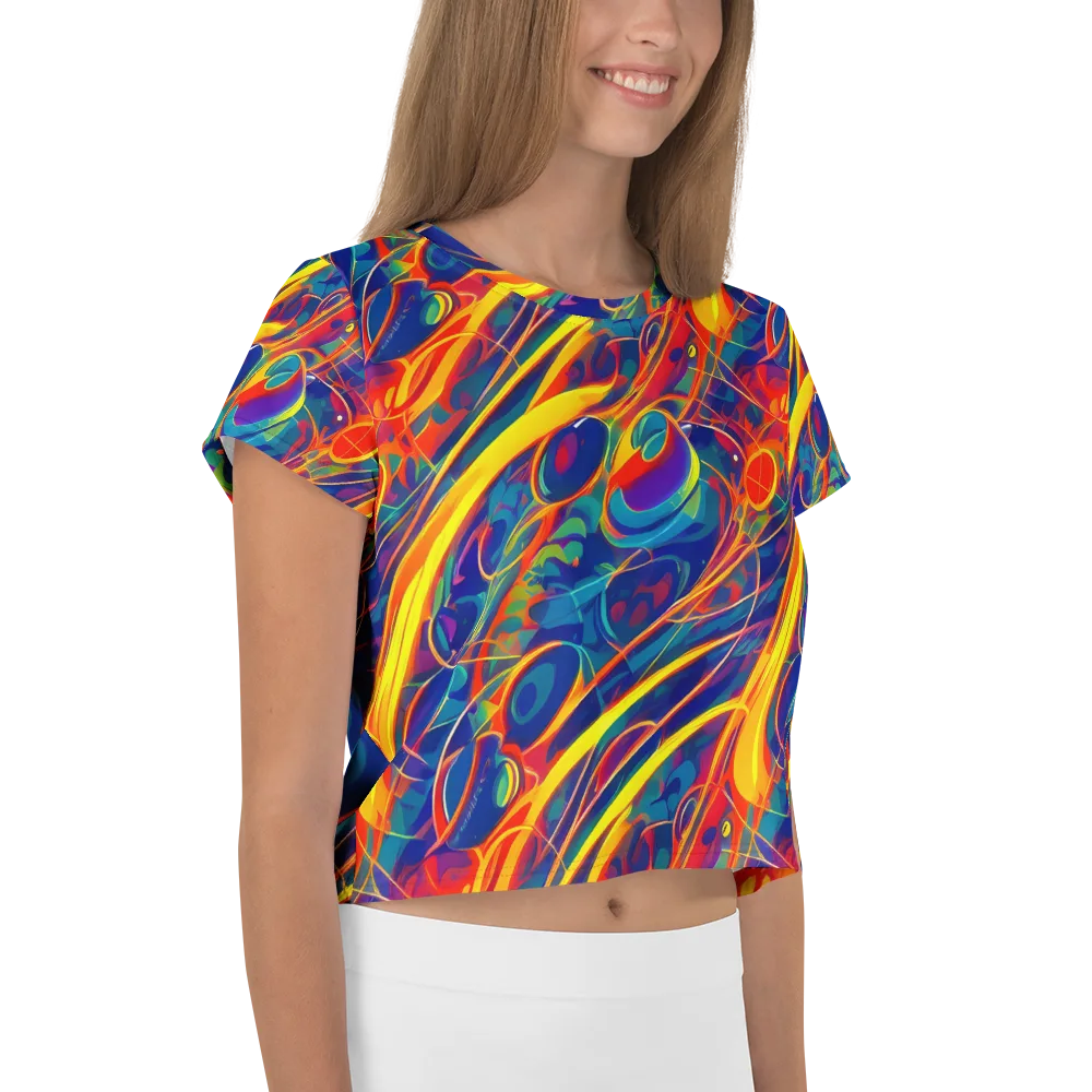 Abstract Blaze on Crop Tee — Right