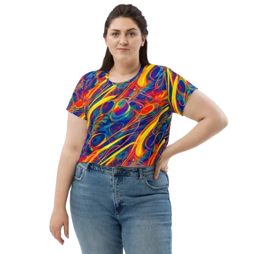 Abstract Blaze on a Crop Tee
