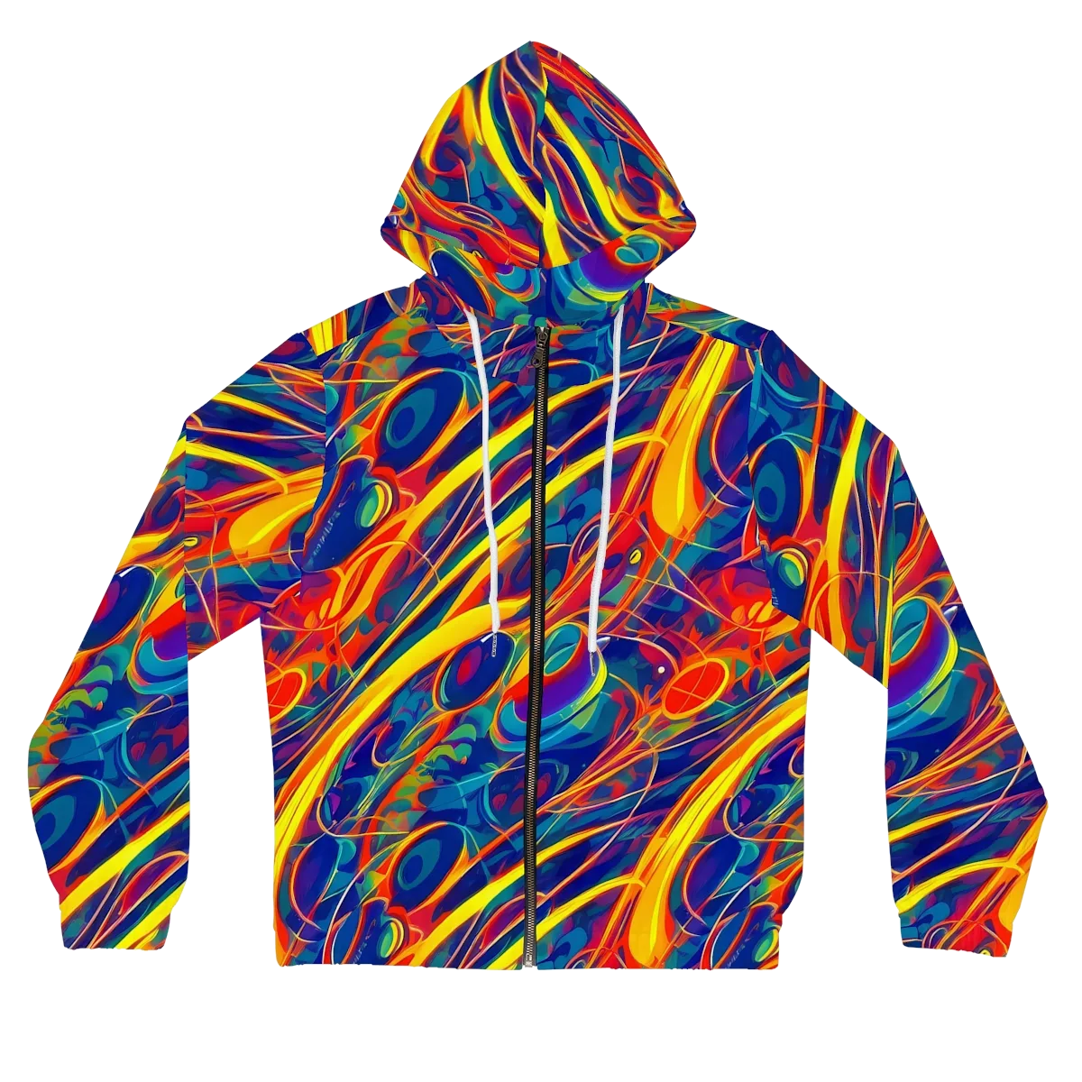 Abstract Blaze on Women's Full-Zip Hoodie — Front