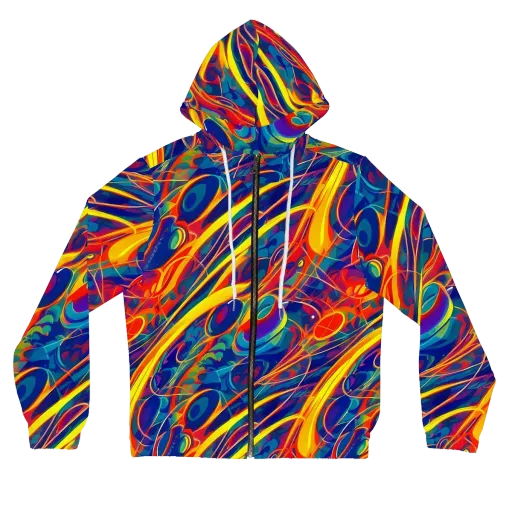Abstract Blaze on a Women's Full-Zip Hoodie