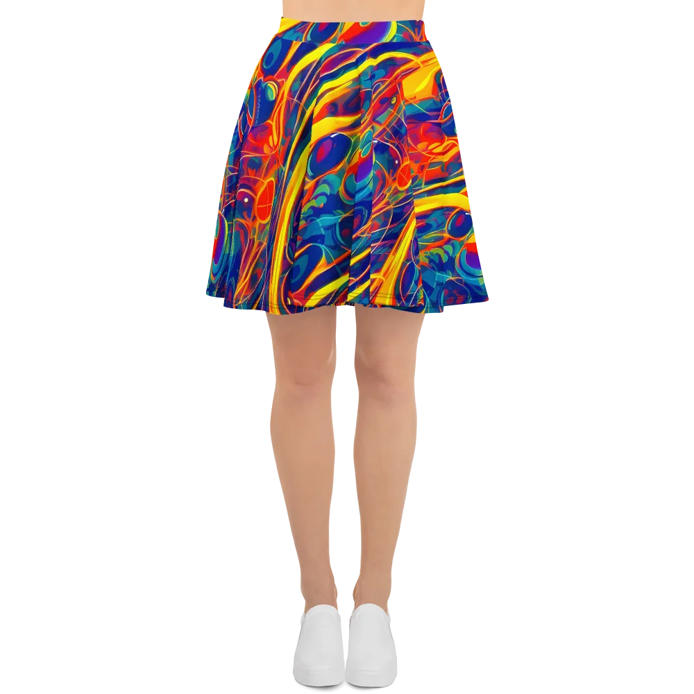 Abstract Blaze on Skater Skirt — Front
