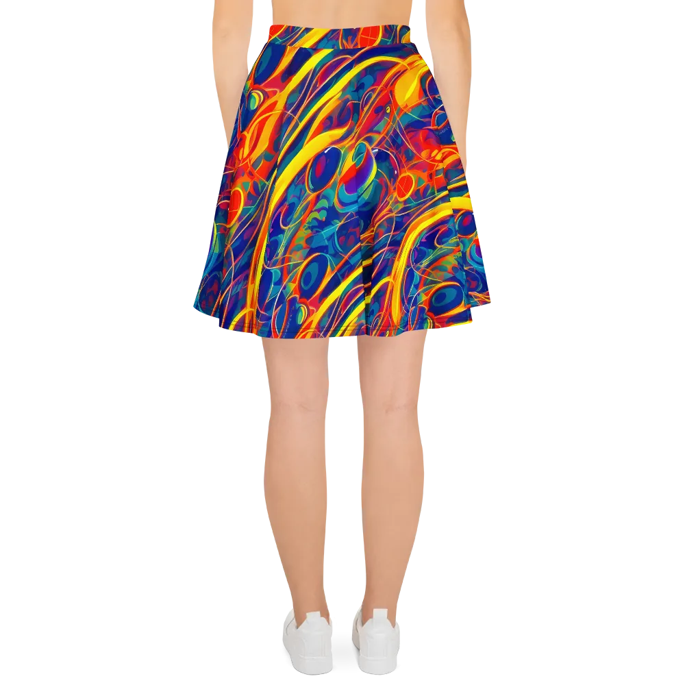 Abstract Blaze on Skater Skirt — Back