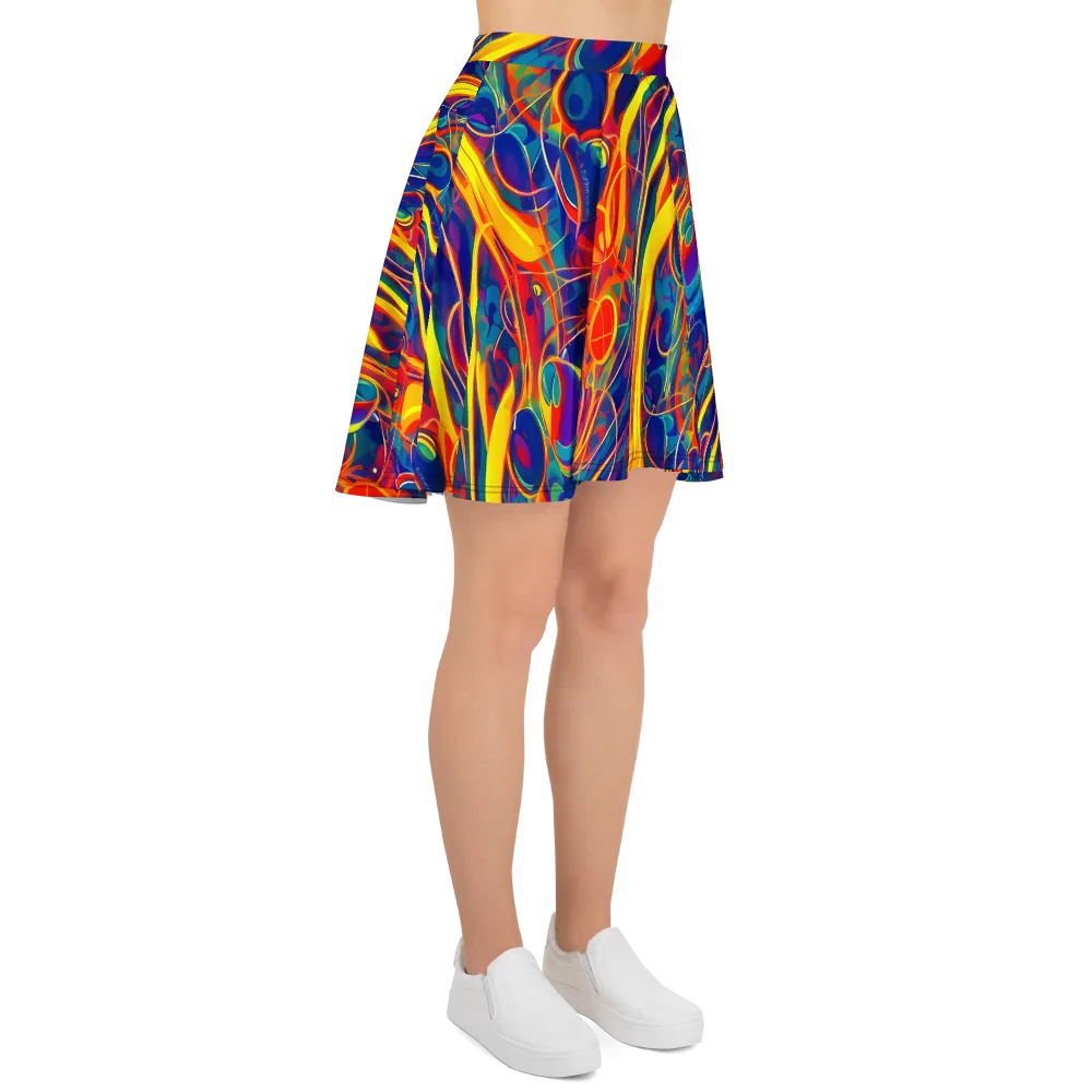 Abstract Blaze on Skater Skirt — Right