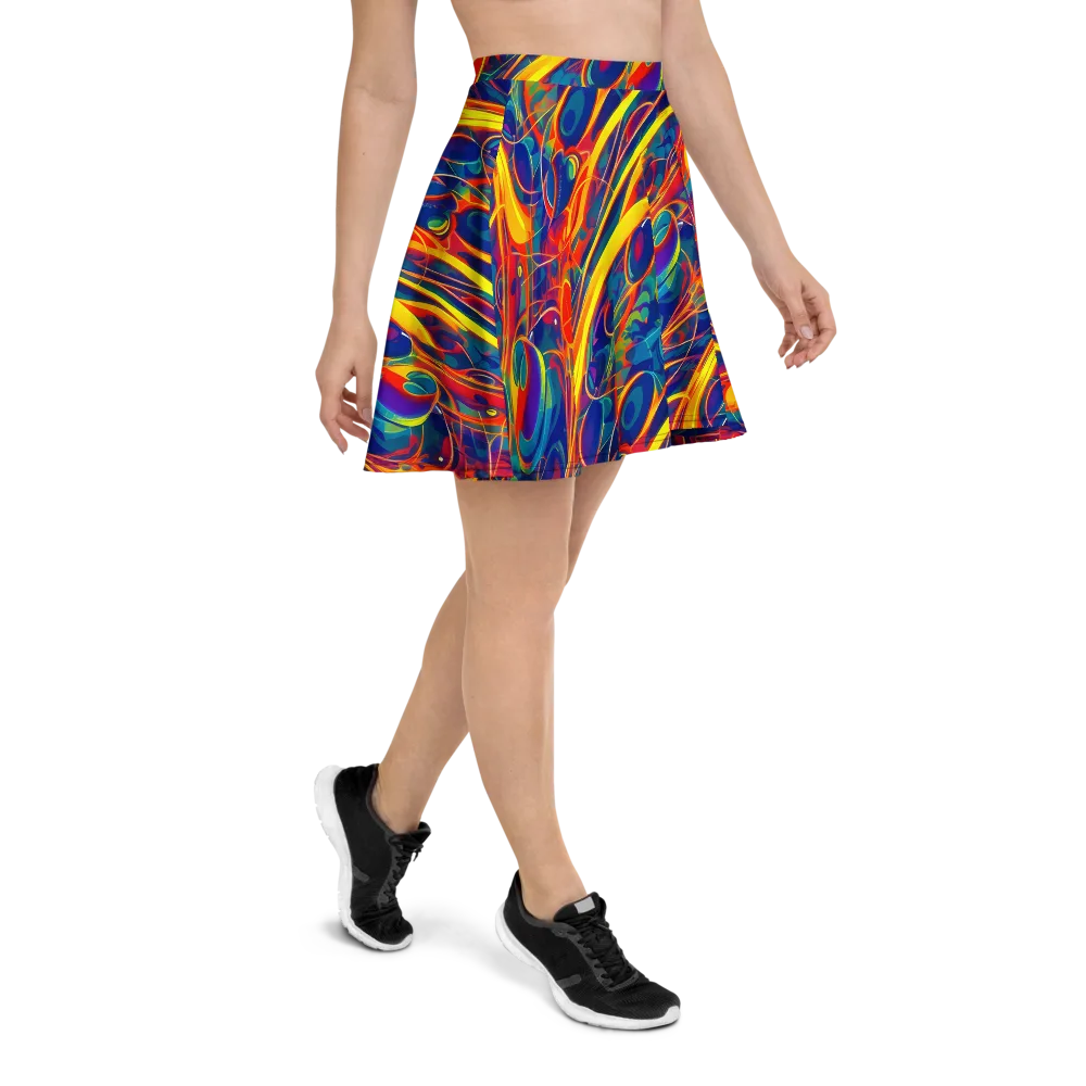 Abstract Blaze on Skater Skirt — Right