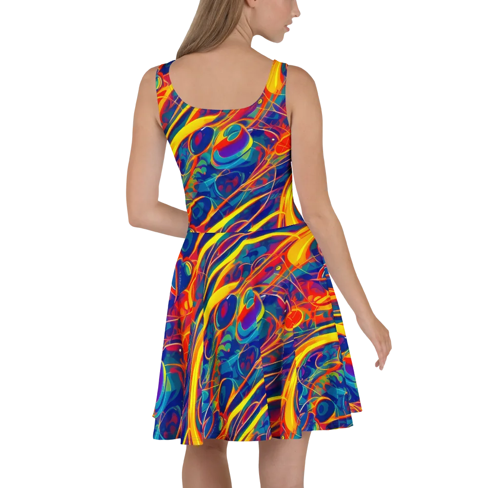 Abstract Blaze on Skater Dress — Back