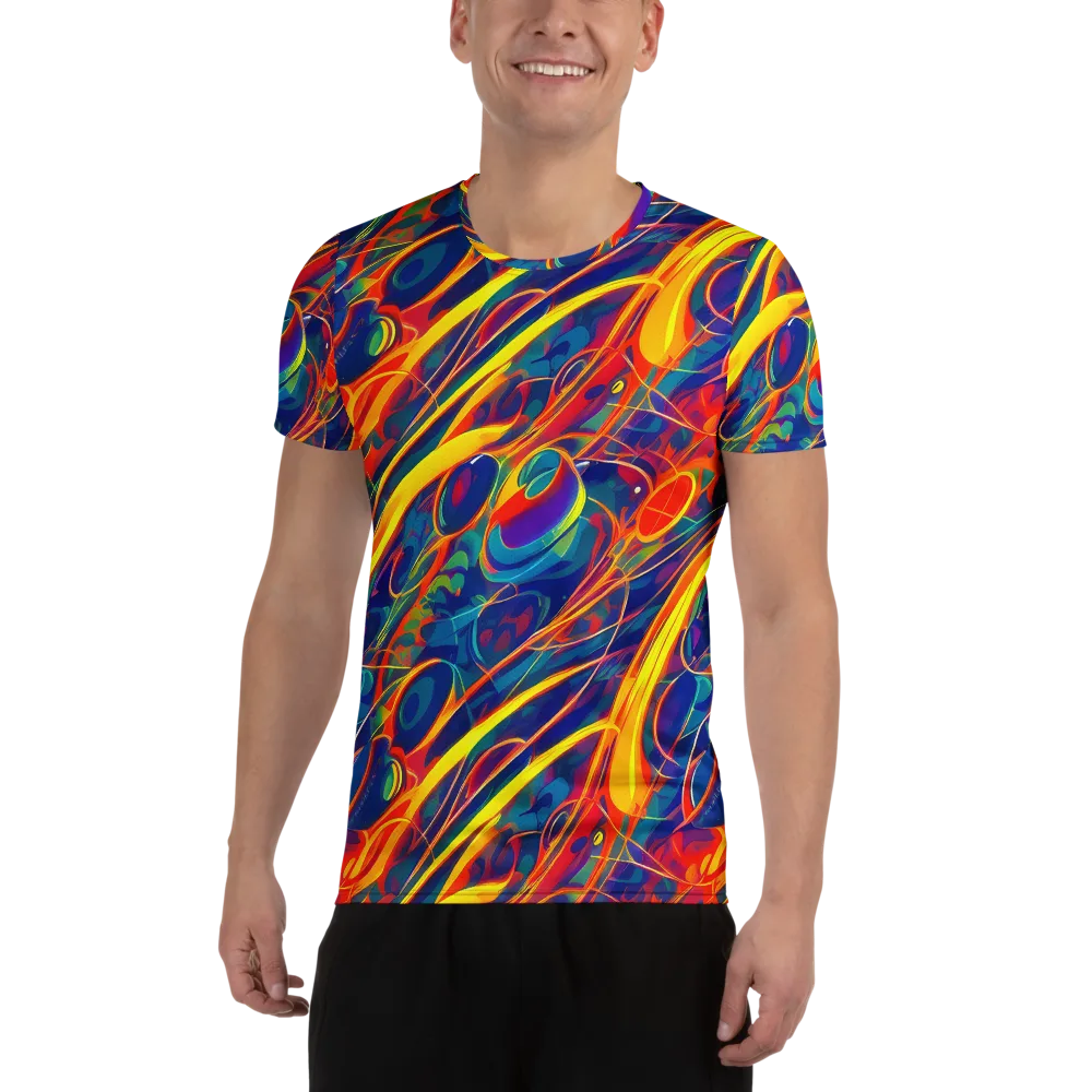 Abstract Blaze on Men's Athletic T-Shirt — Front