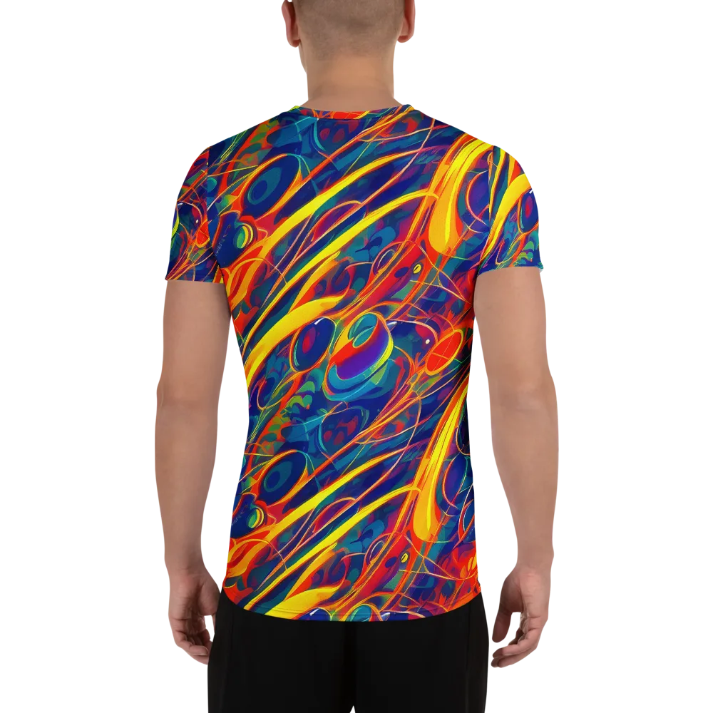 Abstract Blaze on Men's Athletic T-Shirt — Back