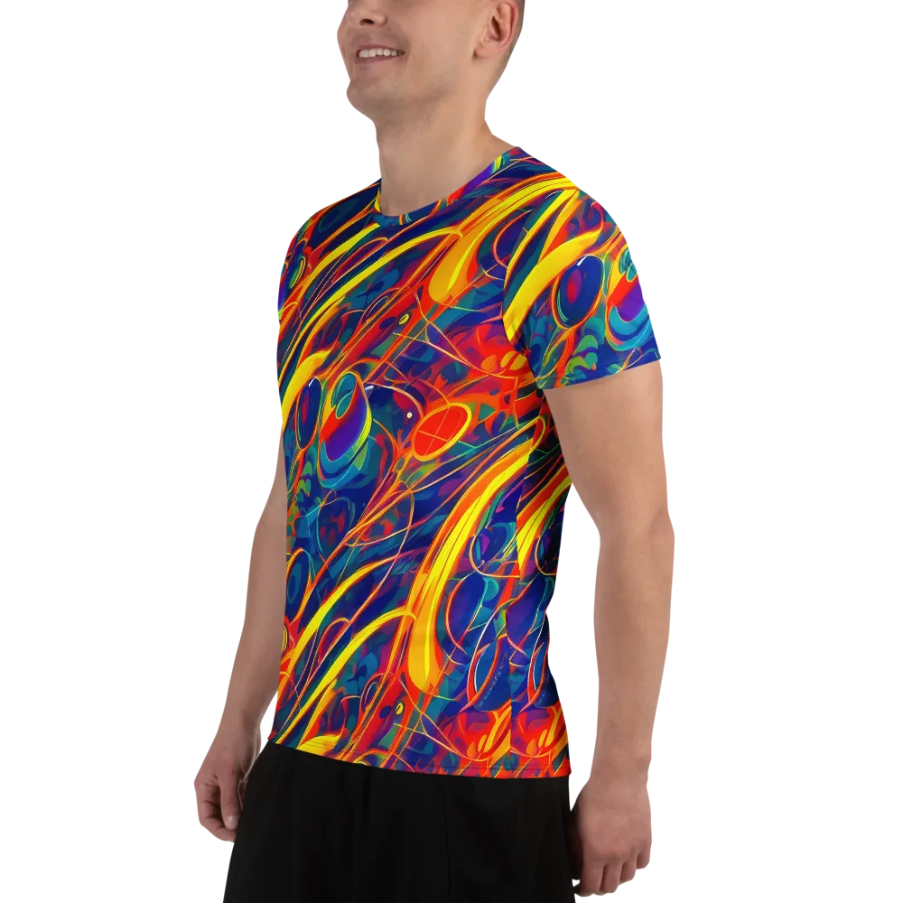 Abstract Blaze on Men's Athletic T-Shirt — Left