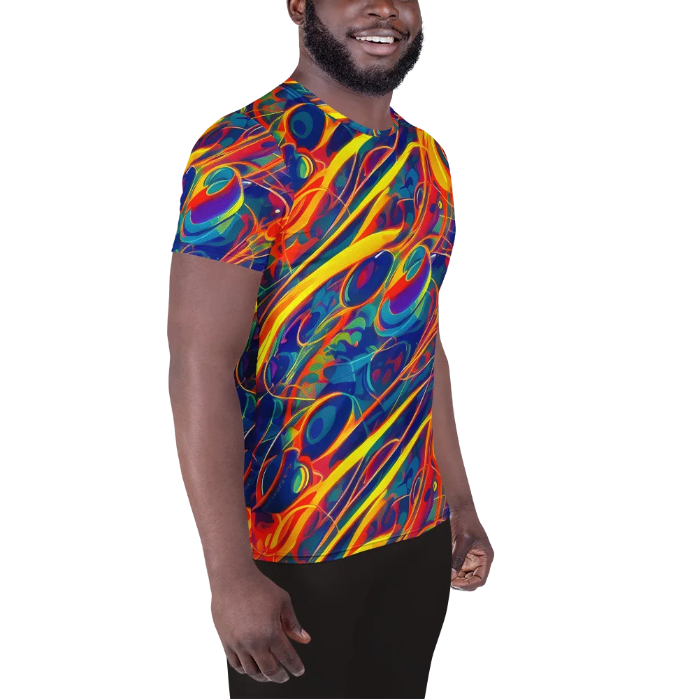 Abstract Blaze on Men's Athletic T-Shirt — Right