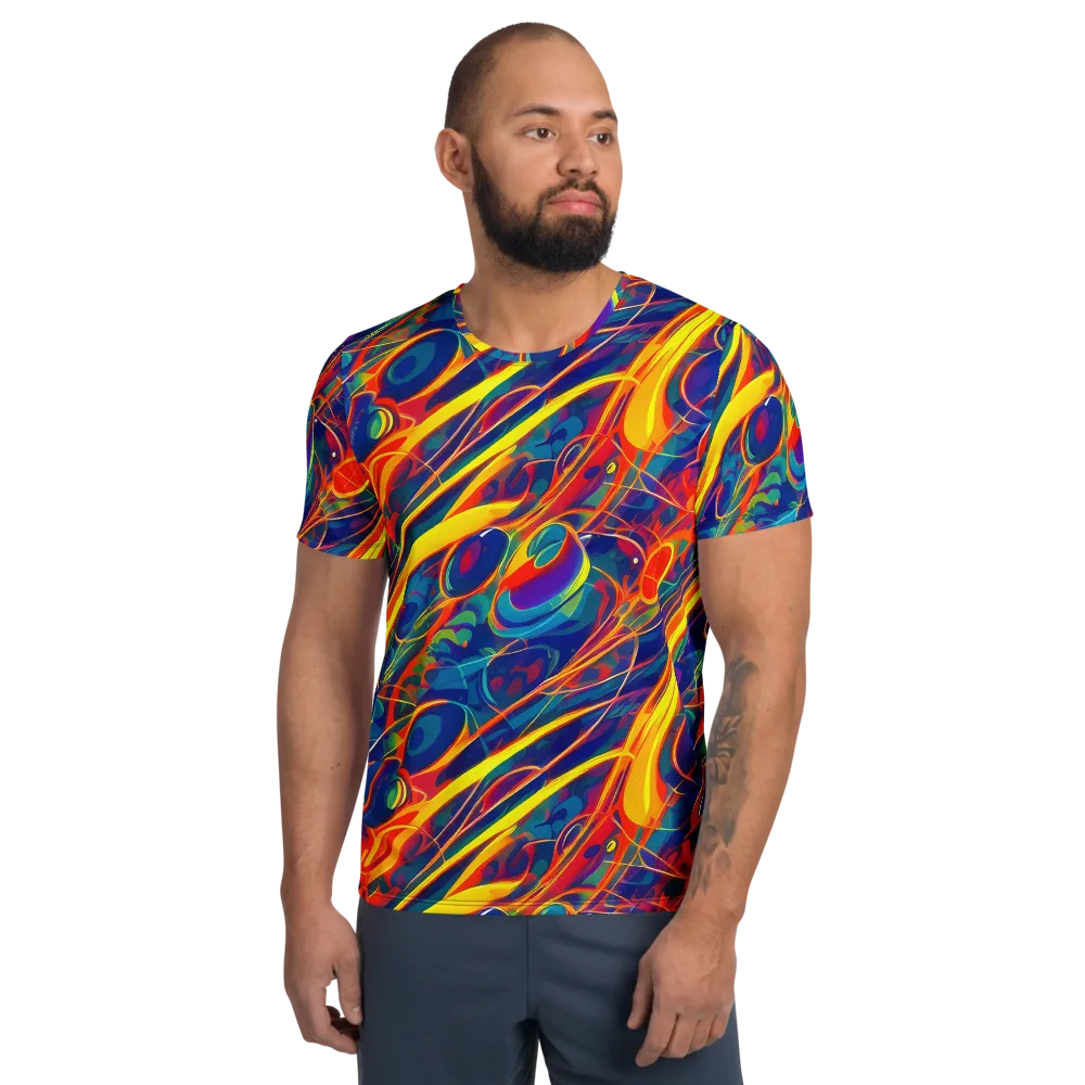 Abstract Blaze on Men's Athletic T-Shirt — Front
