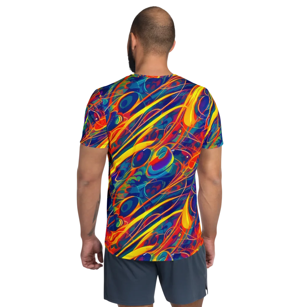 Abstract Blaze on Men's Athletic T-Shirt — Back