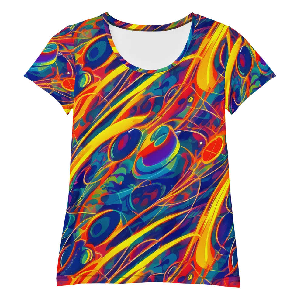 Abstract Blaze on Women's Athletic T-Shirt — Front