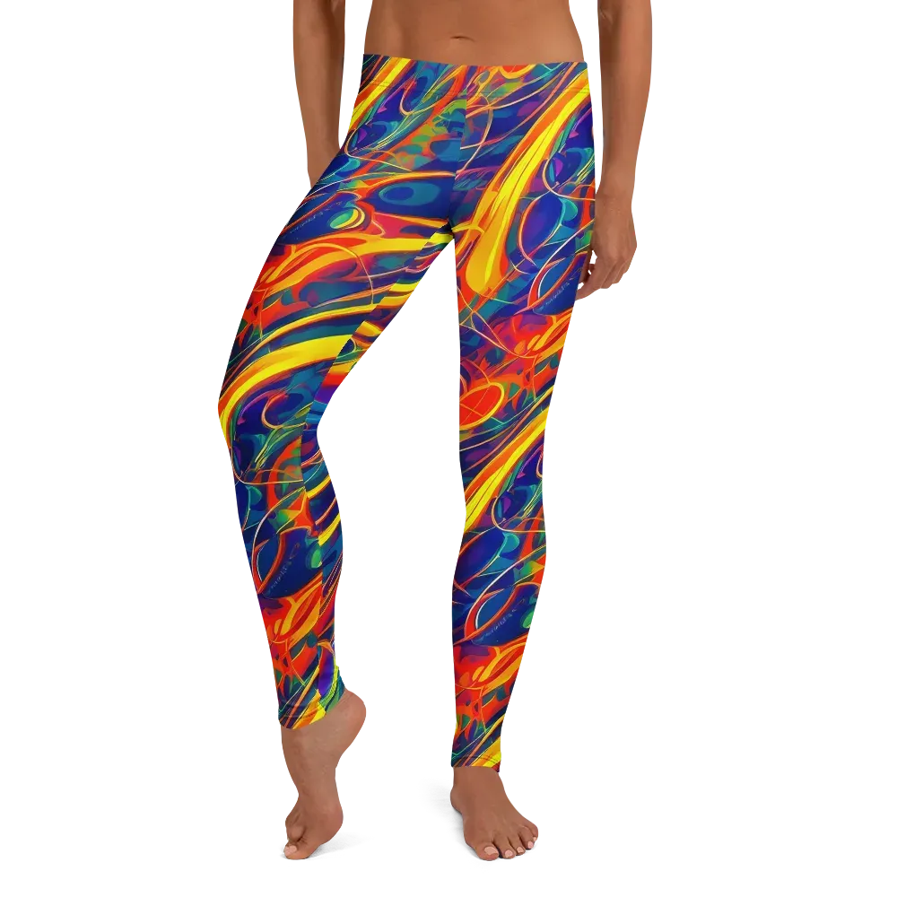 Abstract Blaze on Leggings — Front