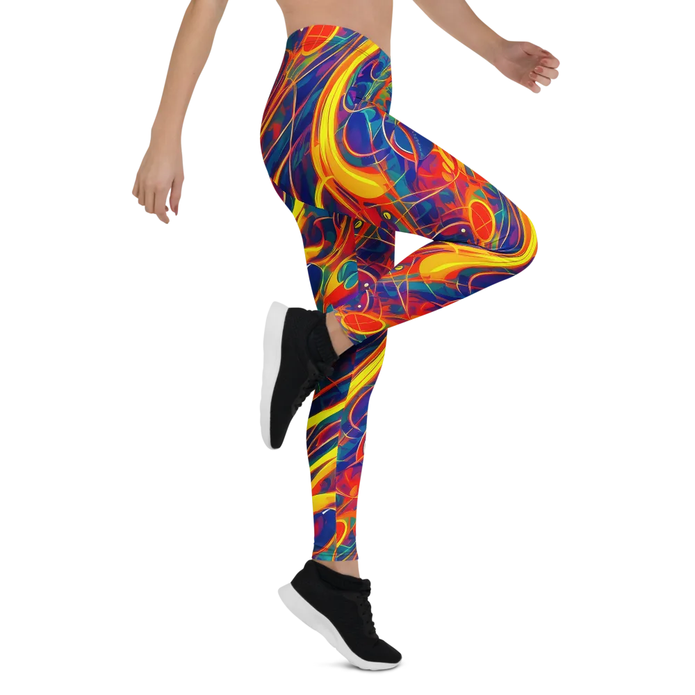 Abstract Blaze on Leggings — Right