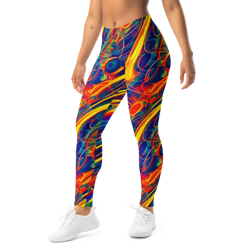 Abstract Blaze on Leggings — Left Front