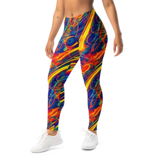 Abstract Blaze on a Leggings