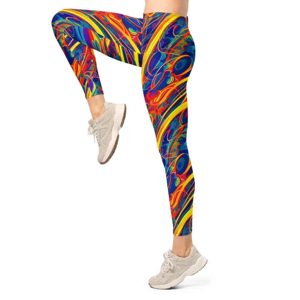 Abstract Blaze on Leggings — Left