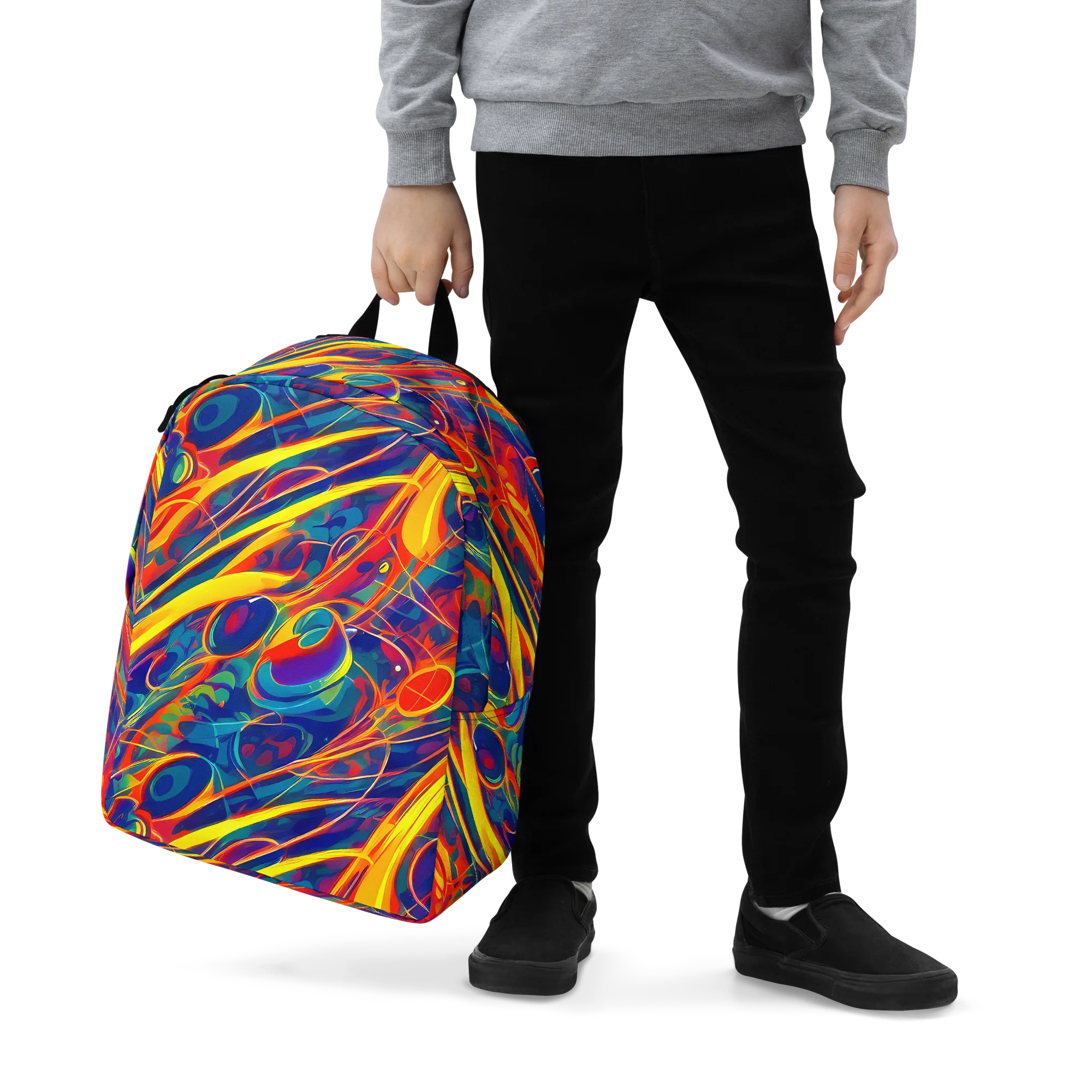 Abstract Blaze on Minimalist Backpack — Zoomed-in