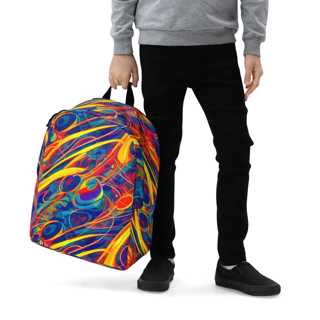 Abstract Blaze on Minimalist Backpack — Zoomed-in