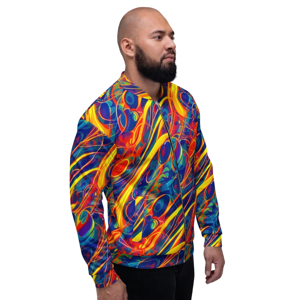 Abstract Blaze on Bomber Jacket — Right