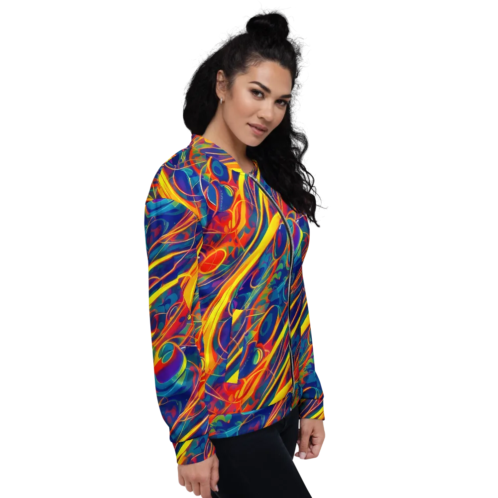 Abstract Blaze on Bomber Jacket — Right
