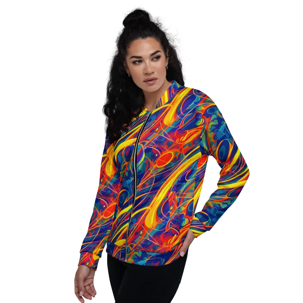 Abstract Blaze on Bomber Jacket — Left