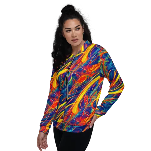 Abstract Blaze on a Bomber Jacket