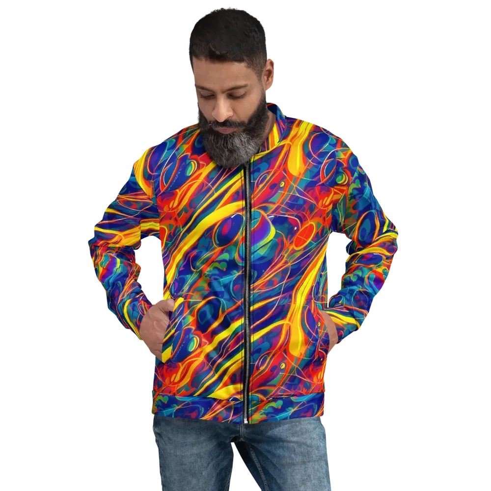 Abstract Blaze on Bomber Jacket — Front