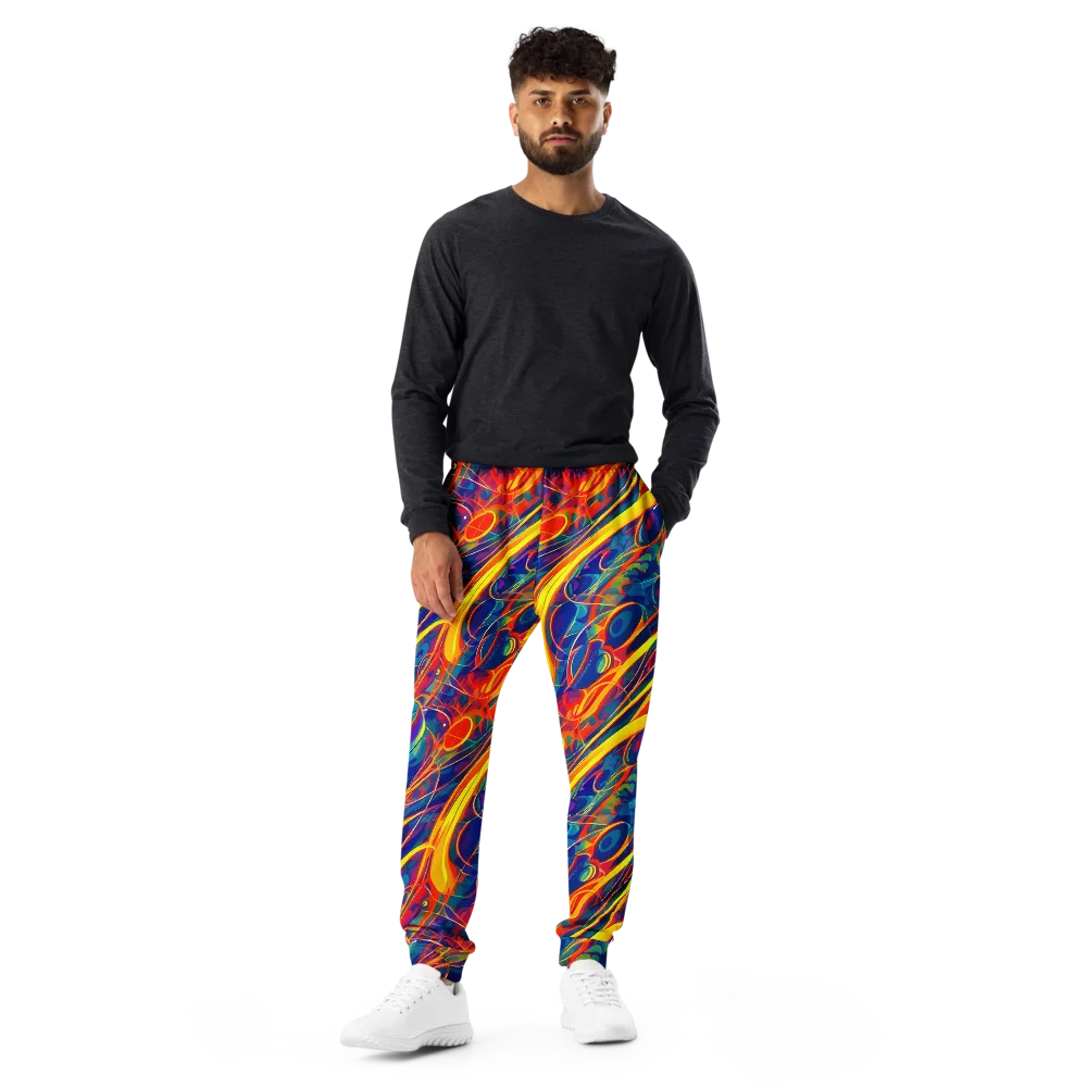 Abstract Blaze on Men's Joggers — Front