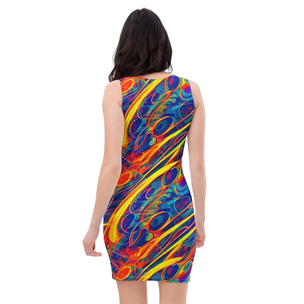 Abstract Blaze on Bodycon Dress — Back