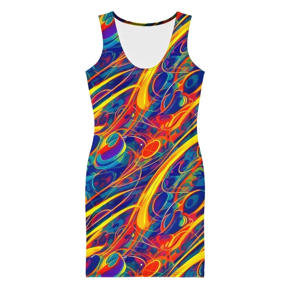 Abstract Blaze on Bodycon Dress — Front
