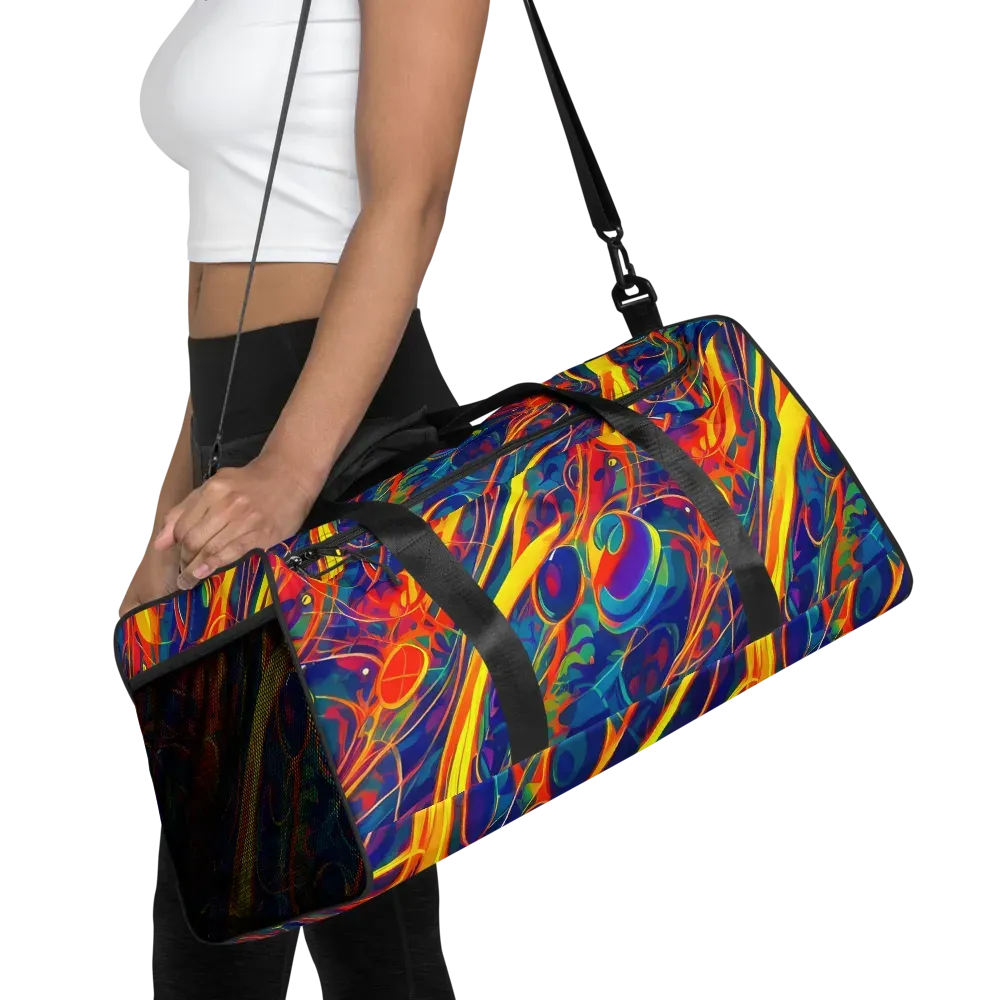 Abstract Blaze on Duffle Bag — Front