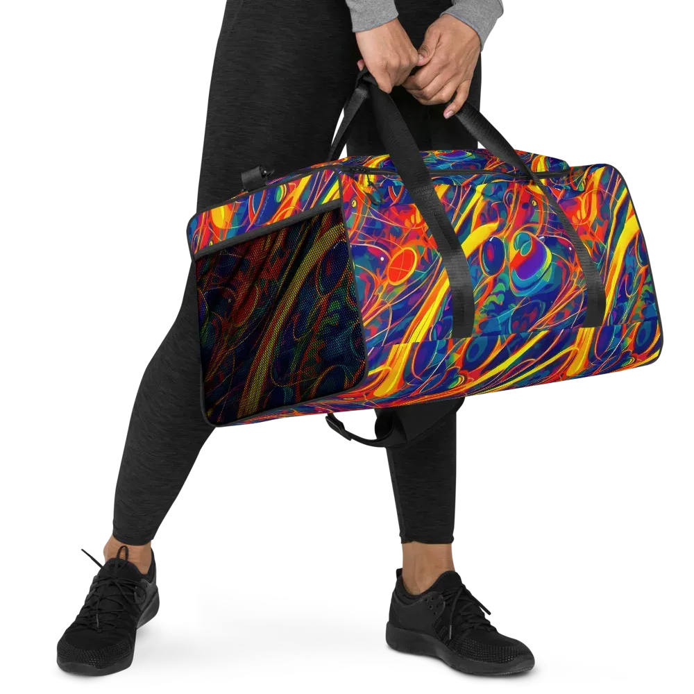 Abstract Blaze on Duffle Bag — Right Front