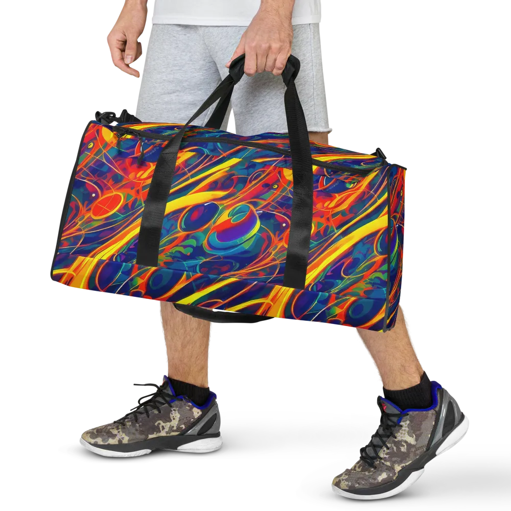 Abstract Blaze on Duffle Bag — Front