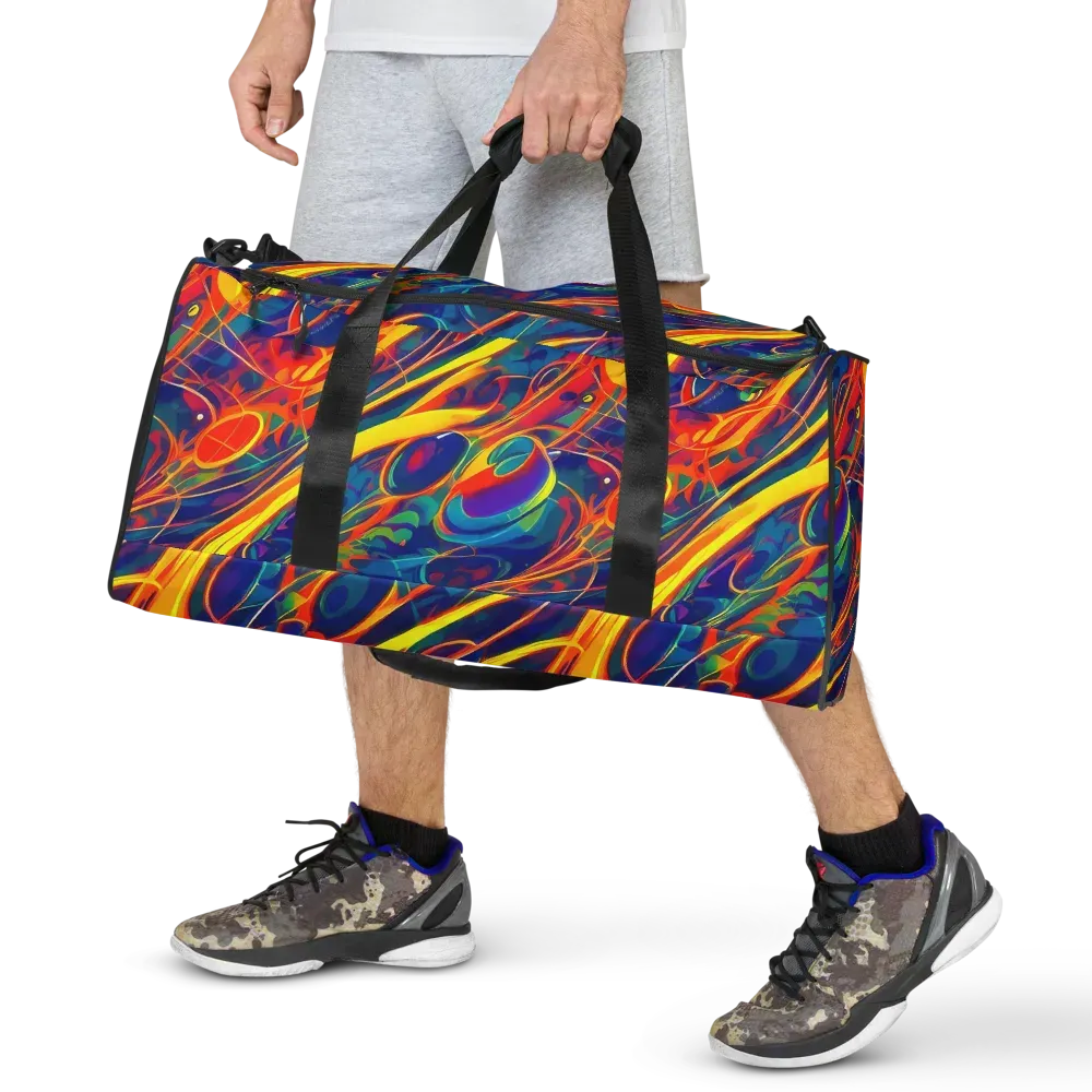Abstract Blaze on Duffle Bag — Front