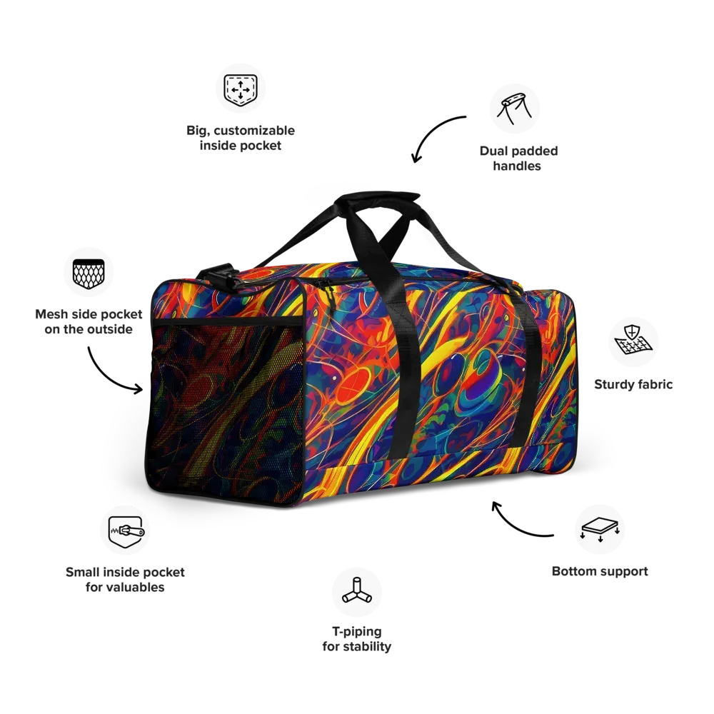 Abstract Blaze on Duffle Bag — Right Front