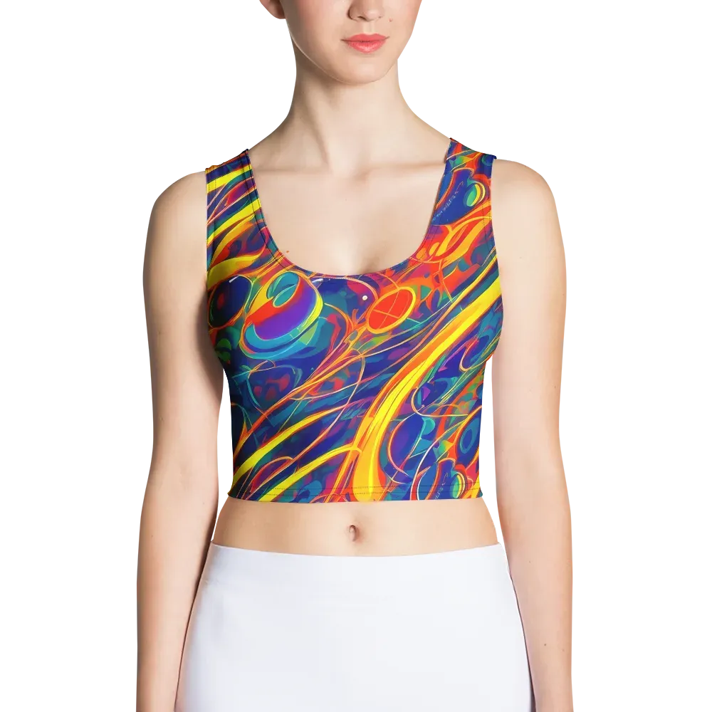 Abstract Blaze on Crop Top — Front