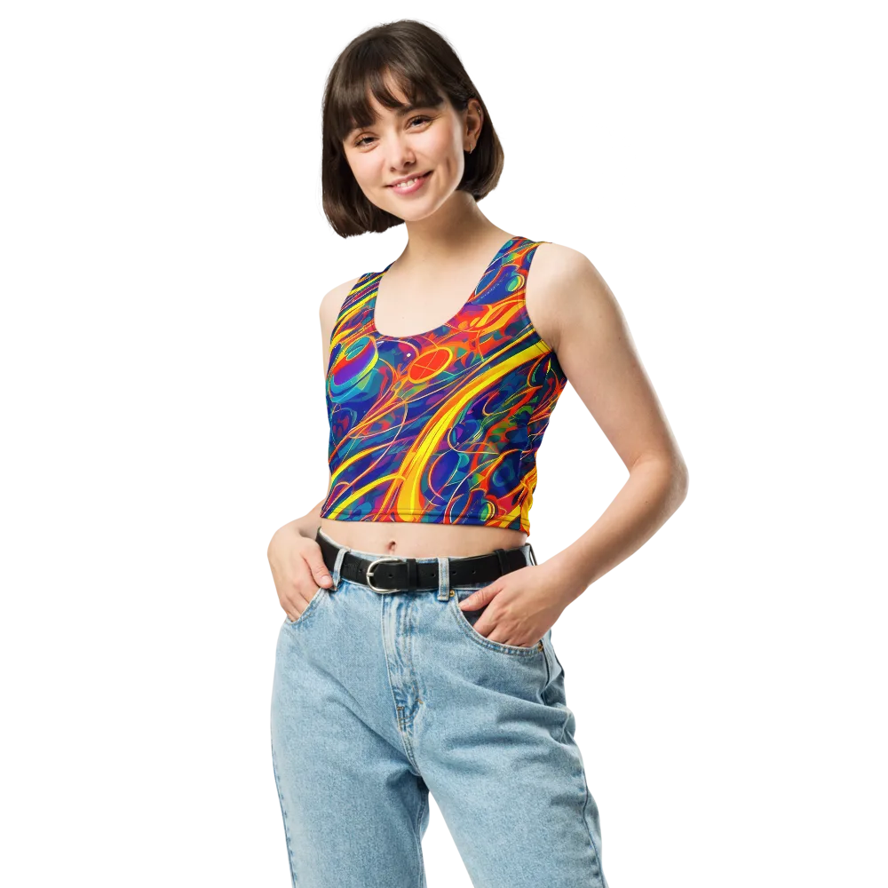 Abstract Blaze on Crop Top — Front