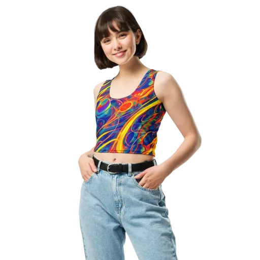 Abstract Blaze on a Crop Top