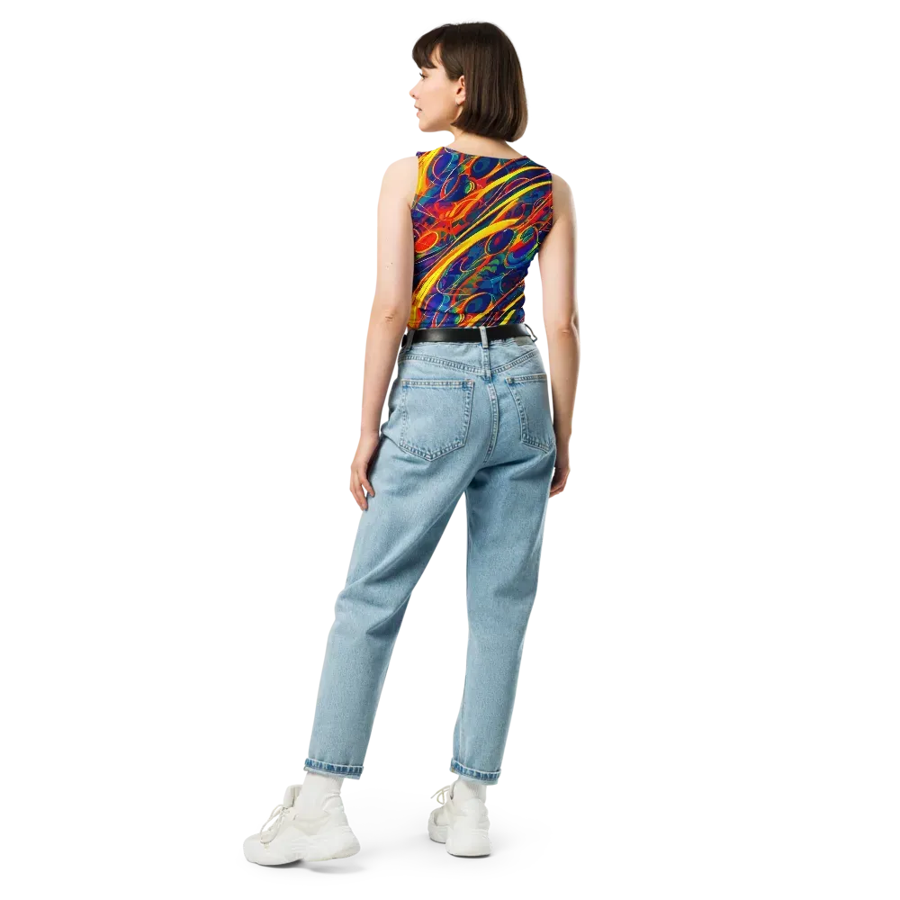 Abstract Blaze on Crop Top — Back