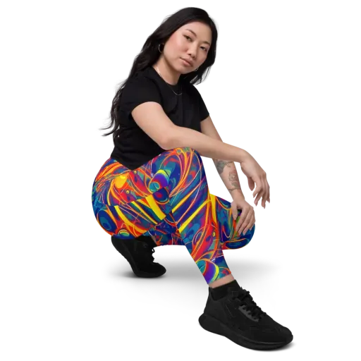 Abstract Blaze on a Leggings with Pockets