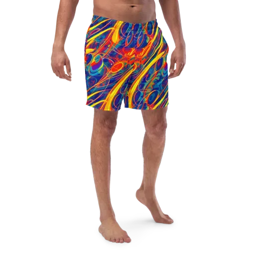 Abstract Blaze on a Swim Trunks