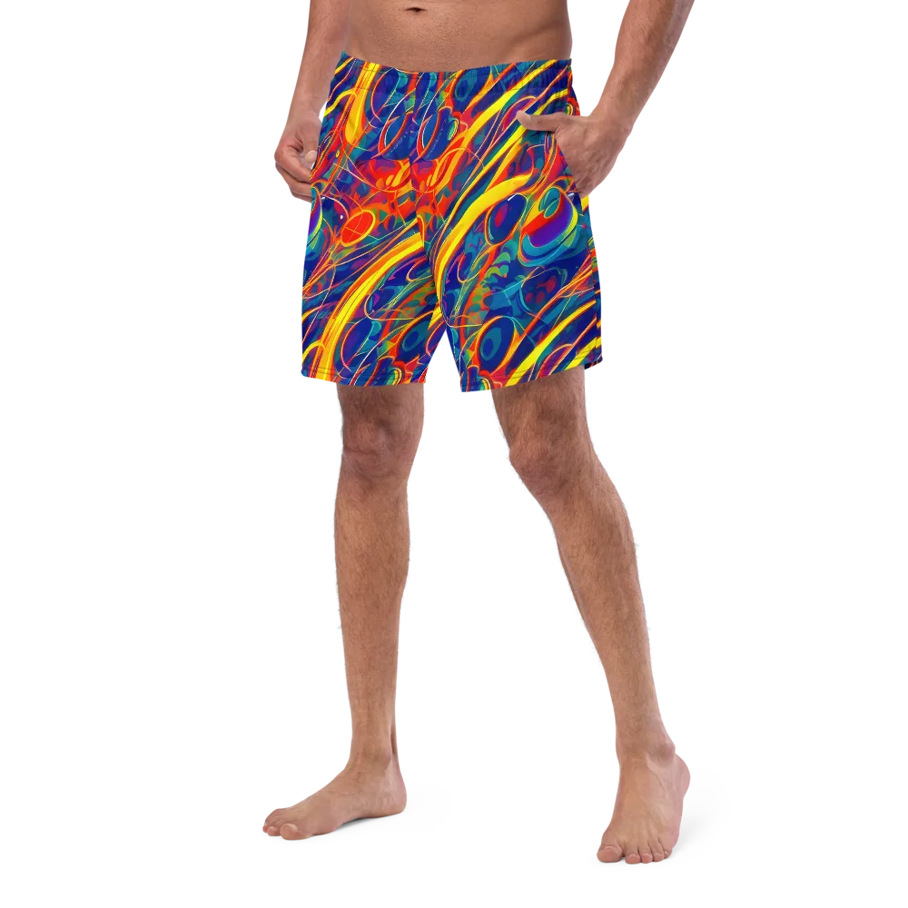 Abstract Blaze on Swim Trunks — Left Front