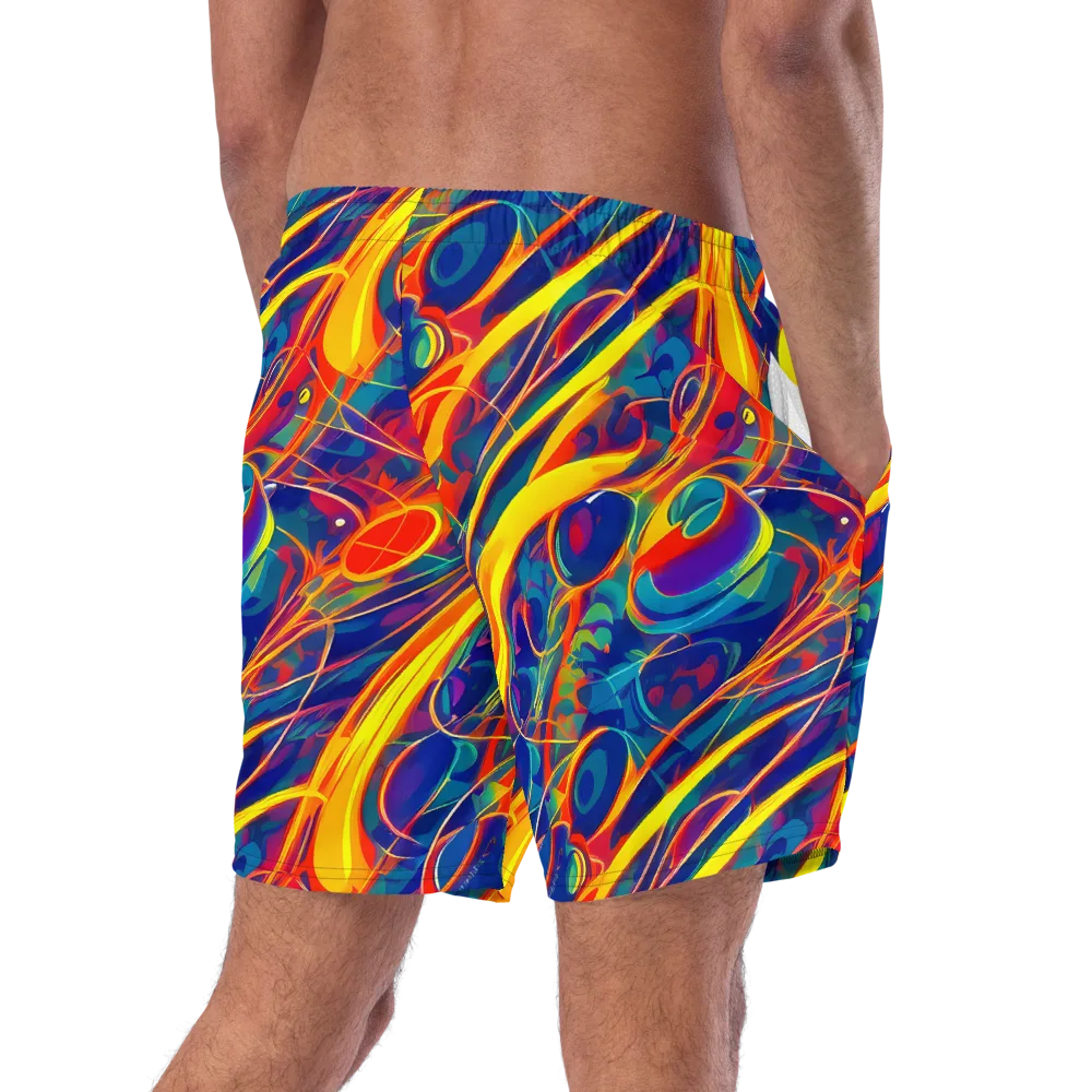 Abstract Blaze on Swim Trunks — Right Back