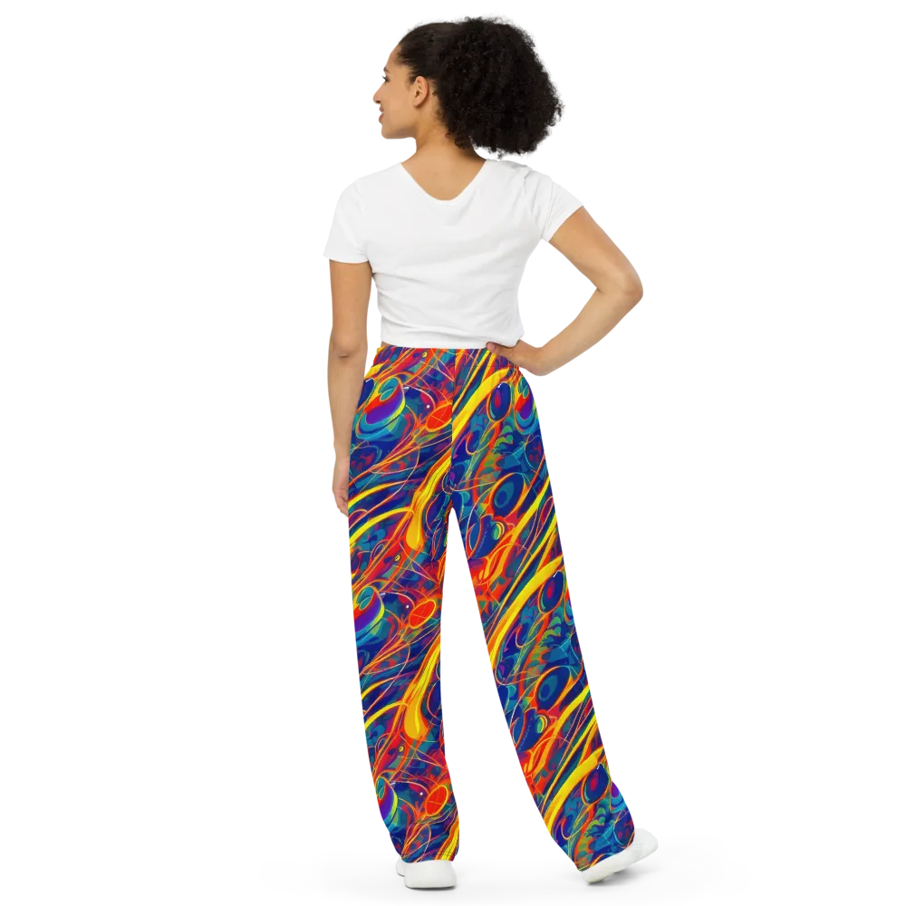 Abstract Blaze on Wide-Leg Pants — Back
